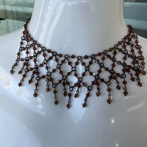 Handmade Amber Glass Necklace from the 80"s